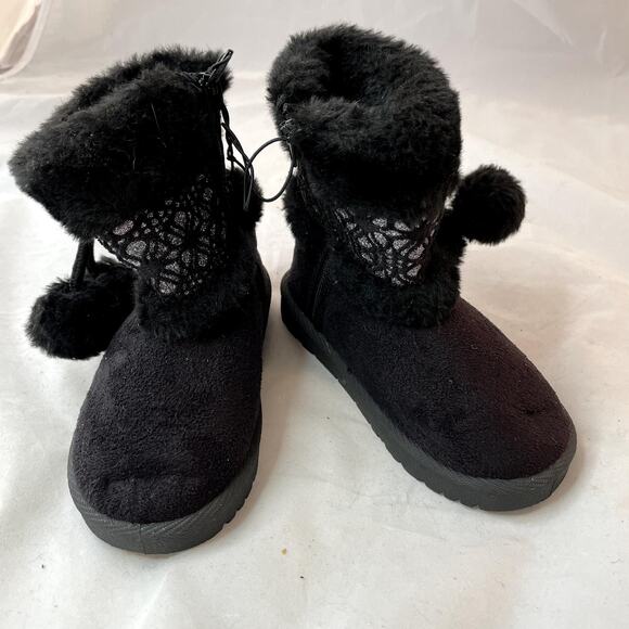 Black size 6 girl's soft boots with side zip NEW - Picture 6 of 9